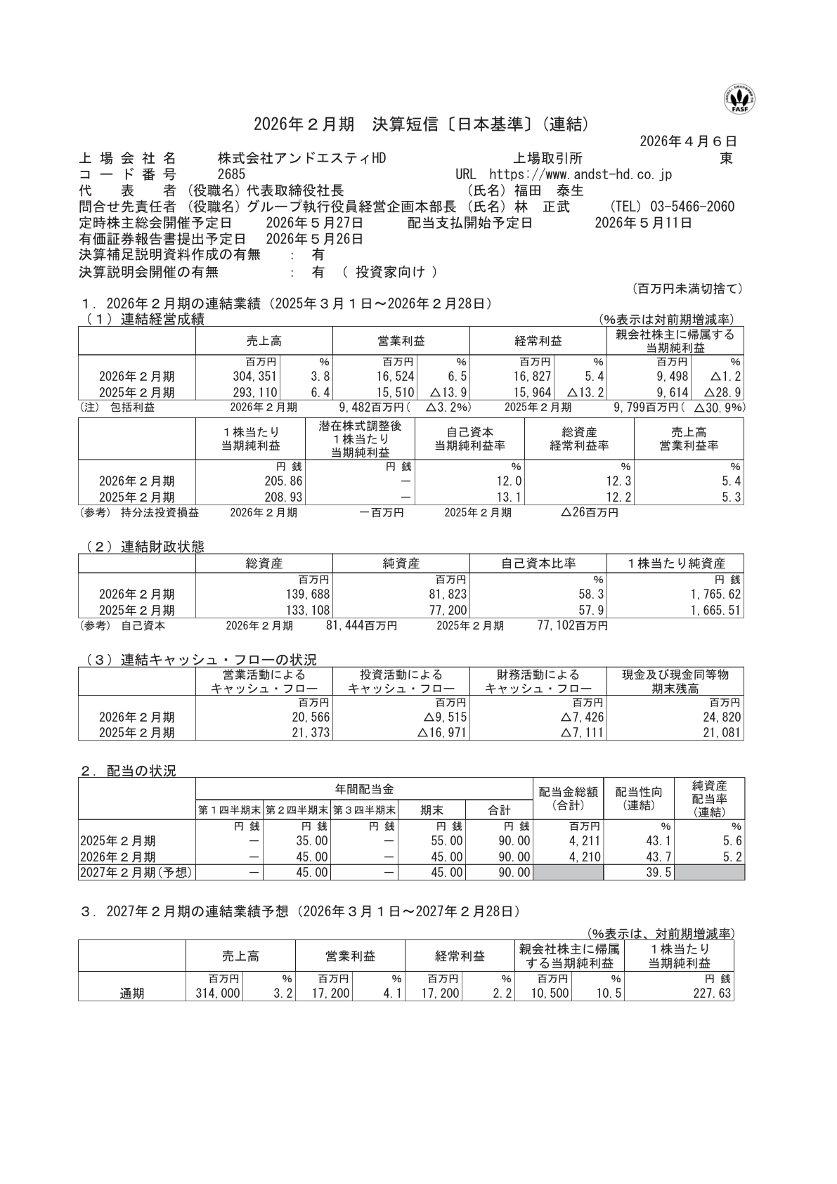 アンドエスティＨＤ IR