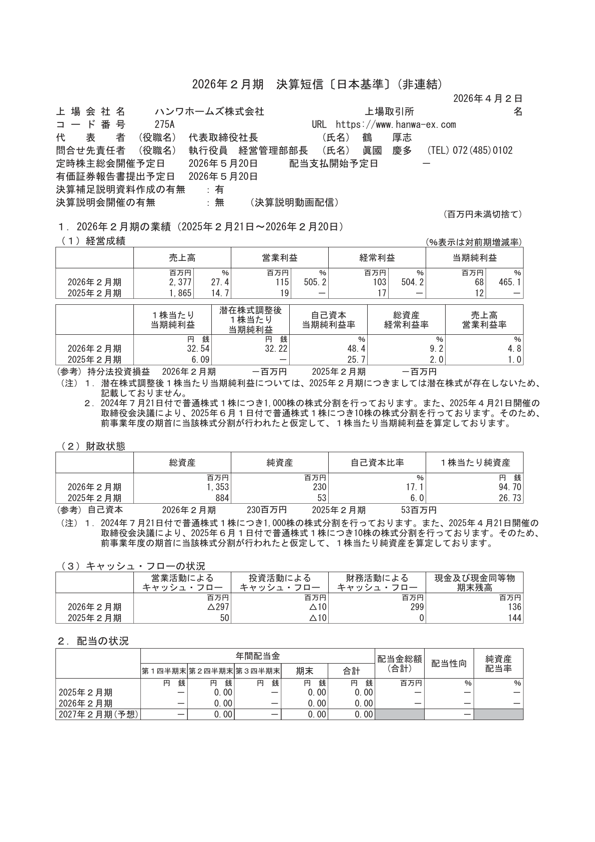 ハンワホームズ
