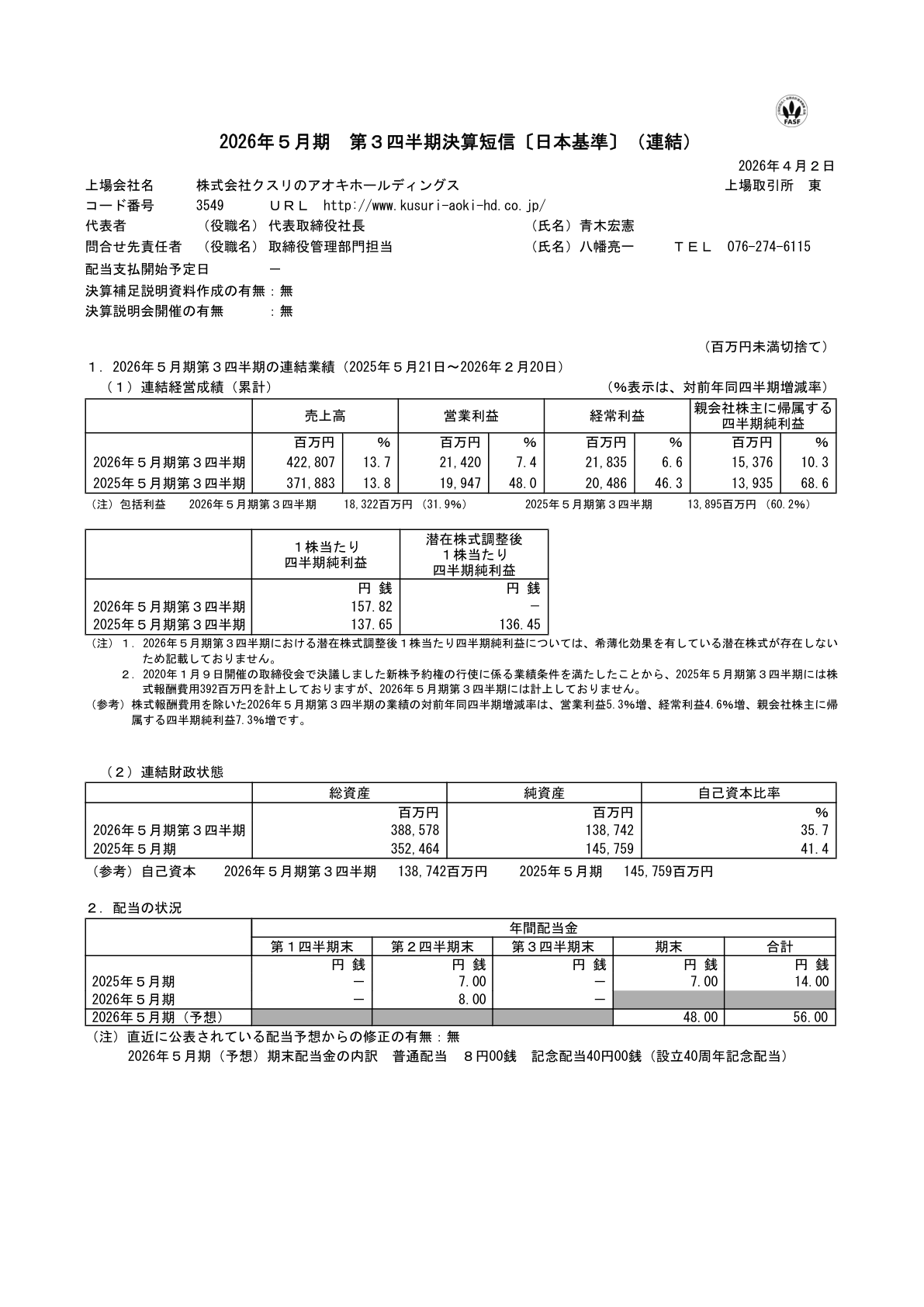 クスリのアオキＨＤ IR